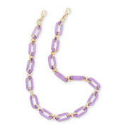 Trendy Segeltau-Handykette aus Acryl Lavender purple-gold