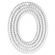 Stainless Steel - Rostfrei Stahl Anh&auml;nger Oval Silver