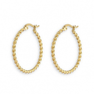 Ohrringe aus Stainless Steel - Rostfreiem Stahl Creolen Twisted Gold