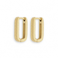 Ohrringe / Ohrstecker aus Stainless Steel - Rostfreiem Stahl Oval Gold