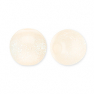 8 mm Acrylperlen mit Glitzer Vanilla yellow-turquoise