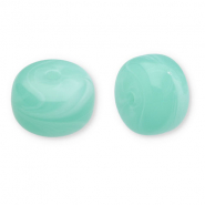 Acrylperlen Disc Turquoise green-white