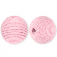 22 mm Acrylperlen mit Wachskordel Light pink