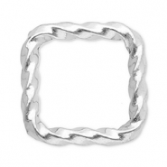 Stainless Steel - Rostfrei Stahl Schmuckzubeh&ouml;r Zwischenst&uuml;ck Viereck Silver