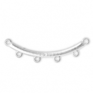 Stainless Steel - Rostfrei Stahl Schmuckzubeh&ouml;r Zwischenst&uuml;ck Bogen mit 4 &Ouml;sen Silver
