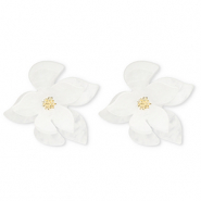 Trendy Resin Ohrringe&nbsp;/&nbsp;Ohrstecker Blume White-gold