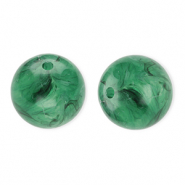 16 mm Acrylperlen Rund Dark green-marble