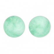 16 mm Acrylperlen Rund Mint green-marble