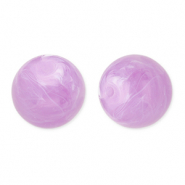 16 mm Acrylperlen Rund Lavender purple-marble