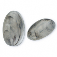 Acrylperlen Lang Oval Grey-marble