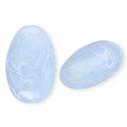 Acrylperlen Lang Oval Blue-marble