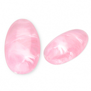 Acrylperlen Lang Oval Pink-marble