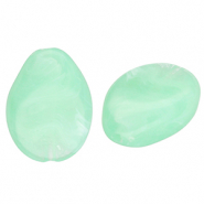 Acrylperlen Tropfenform Mint green-marble