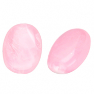 Acrylperlen Oval Pink-marble