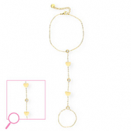 Handketten aus Stainless Steel - Rostfreiem Stahl Herz Gold-crystal