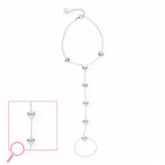 Handketten aus Stainless Steel - Rostfreiem Stahl Herz Silver