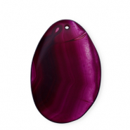 Naturstein Anh&auml;nger Achat Oval Dark purple