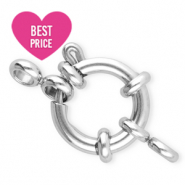 Stainless Steel - Rostfreiem Stahl Schmuckzubehör Rettungsring Verschluss 14mm mit Ösen Silber