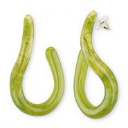 Trendy Resin Ohrringe&nbsp;/&nbsp;Ohrstecker Multicolour green