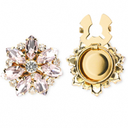 Brass TQ Metall Knopfabdeckung Blume Gold-light pink-crystal