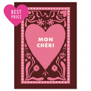 BY31® SchmuckKarten "Mon chéri" Dark brown-dark pink-beige