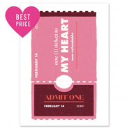 BY31® SchmuckKarten "one ticket to MY HEART" White-dark pink-dark brown-beige-orange