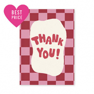BY31® SchmuckKarten "Thank you" Dark pink-rust red-off white