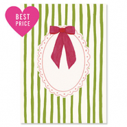 BY31® SchmuckKarten mit dekorativem Rahmen und Schleifendekor Ivory white-green-white-magenta pink