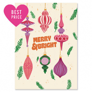BY31® SchmuckKarten "Merry & Bright" Off white-pink-purple-dark green