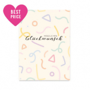 Schmuck Karten "Herzlichen Glückwunsch" Rose tan