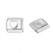 Italian Charm Element aus Stainless Steel - Rostfreiem Stahl Herz Silver