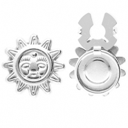 Knopfabdeckung aus Stainless Steel - Rostfreiem Stahl Sonne mit Gesicht Silver