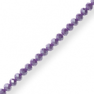Top Glas Facett Perlen 3x2mm rondellen Purple-pearl shine coating