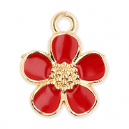 Metall Anh&auml;nger Blume Gold-red