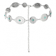 H&uuml;ftketten Bohemian Silver-turquoise