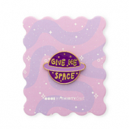 BY31&reg; Anstecker "Give me space" auf Zierkarte Multicolour purple-yellow-gold