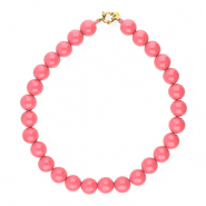 BY31&reg; 16 mm Acrylperlen Kette shiny Pink lemonade 16-1735 TCX-gold