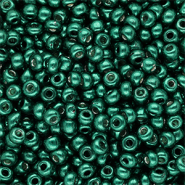 Glasperlen Rocailles 6/0 (4 mm) Metallic shine teal green