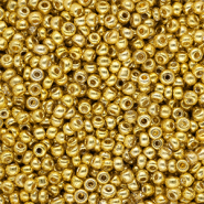 Glasperlen Rocailles 8/0 (3 mm) Metallic shine yellow gold