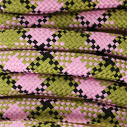 Trendy Paracord 8 mm Olive green-light pink-black