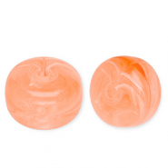 Acrylperlen Disc Peachy orange-marble