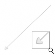 BY31&reg; Stainless Steel - Rostfrei Stahl Schmuckzubeh&ouml;r Nietstifte mit Herz 70 mm Silver
