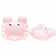 Handgefertigt Glasperlen Krabbe Transparent coral pink-white-black