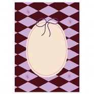 BY31&reg; SchmuckKarten Oval mit Schleife Brown-purple-pink-cr&eacute;me