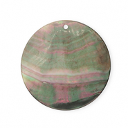 Muschel Anh&auml;nger Specials Rund Dark grey-white