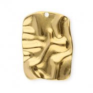 Stainless Steel - Rostfrei Stahl Anh&auml;nger Rechteck Gold