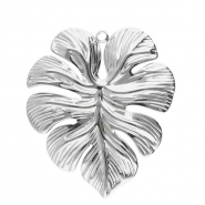 Stainless Steel - Rostfrei Stahl Anh&auml;nger Blatt Silver