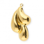 Stainless Steel - Rostfrei Stahl Anh&auml;nger Tropfen Gold