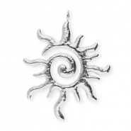 Stainless Steel - Rostfrei Stahl Anh&auml;nger spiralf&ouml;rmige Sonne Silver