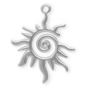 Stainless Steel - Rostfrei Stahl Anh&auml;nger spiralf&ouml;rmige Sonne Silver